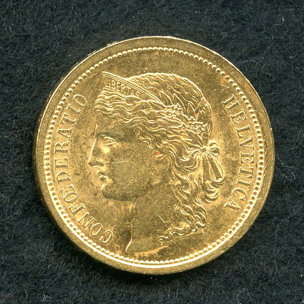 スイス 20フラン金貨 1886年 ヘルベティア EF＋ - 加治将一オフィシャルサイト 『加治将一の部屋』